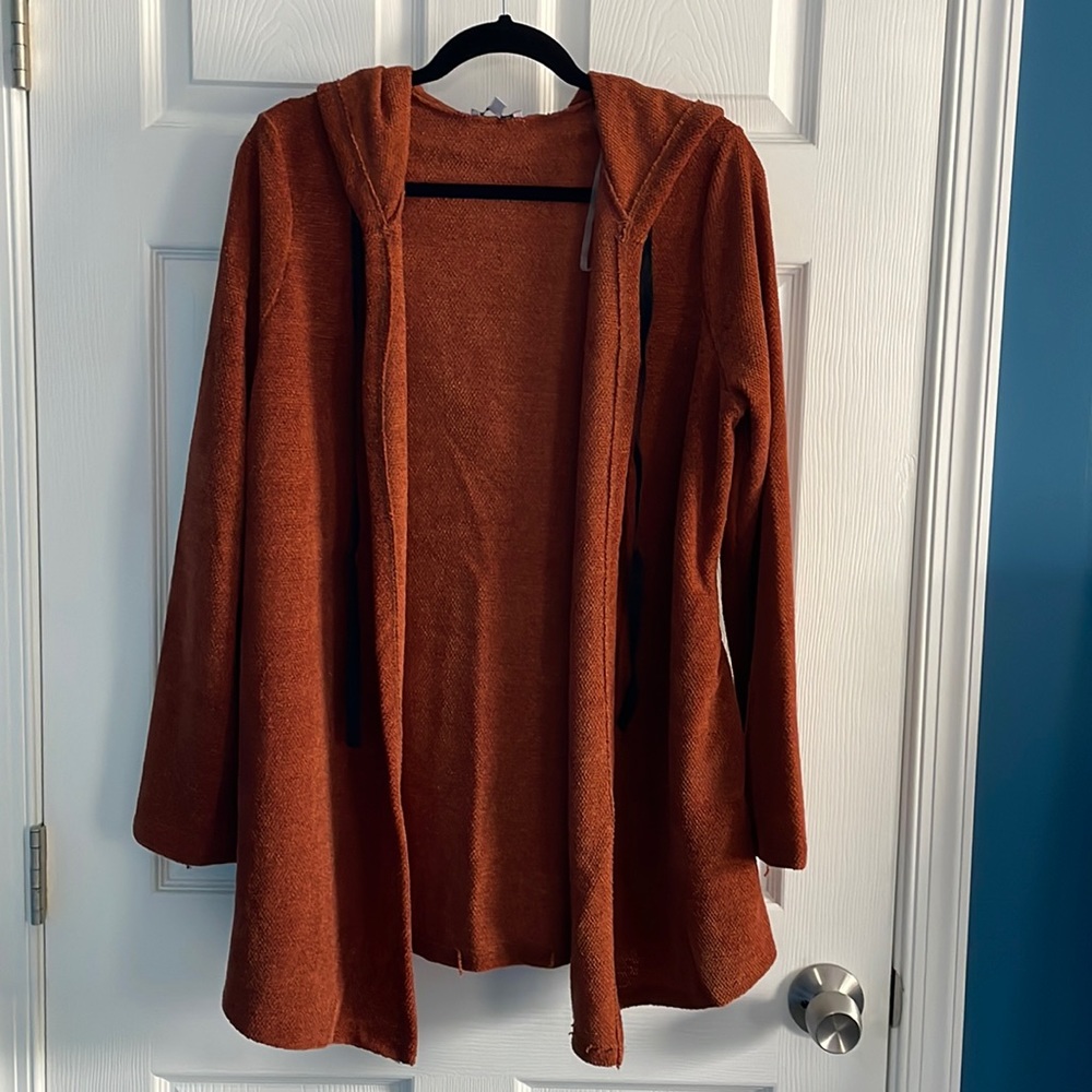 White Birch hooded cardigan size large NWOT